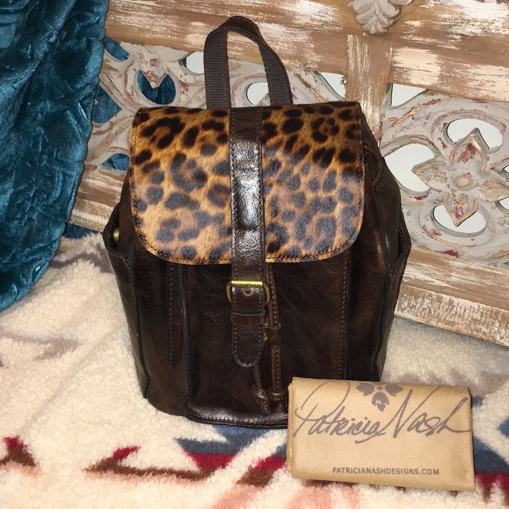 🌸Patricia Nash Aberdeen Leopard Haircalf Backpack
